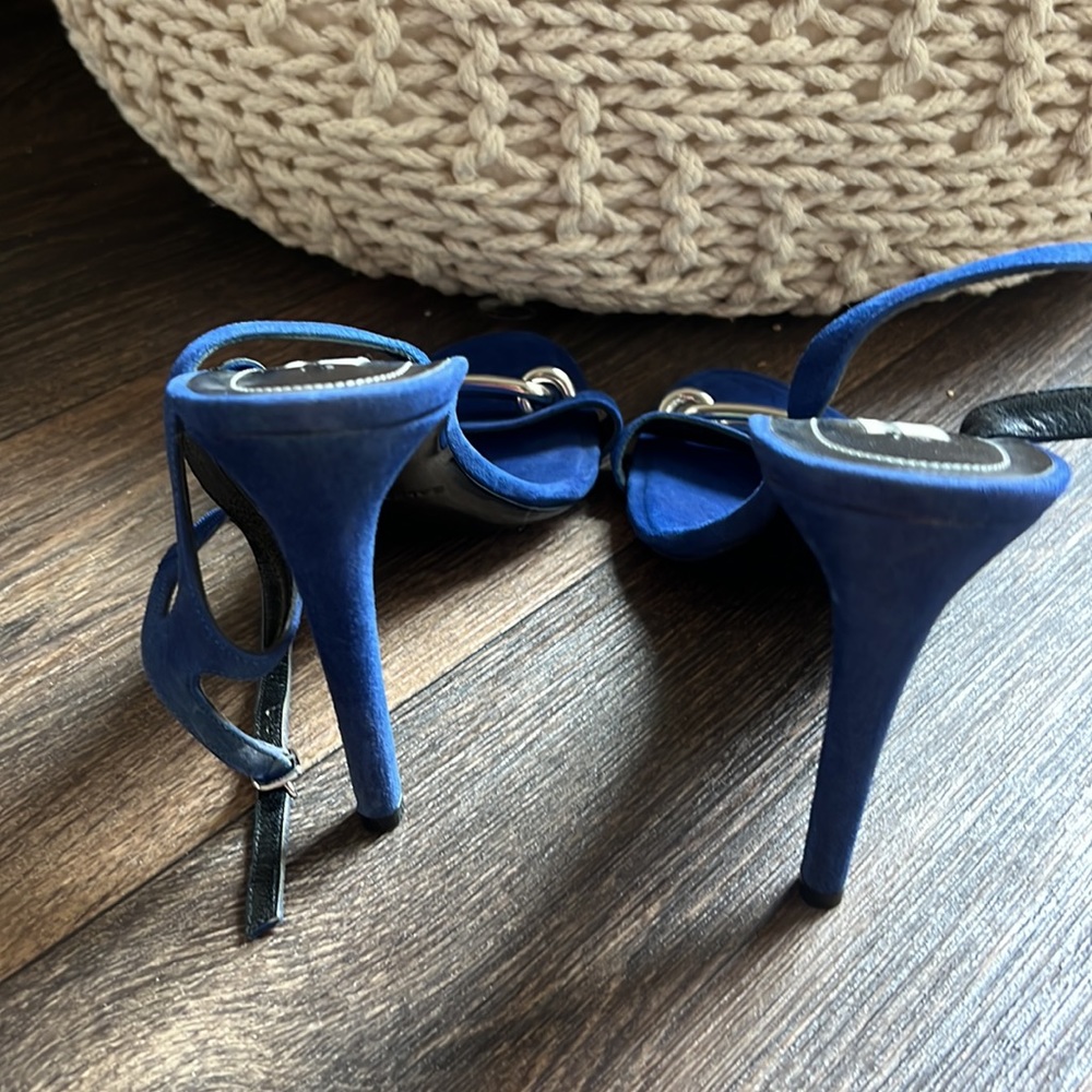 Balenciaga Blue Suede Heels - Picture 3 of 9